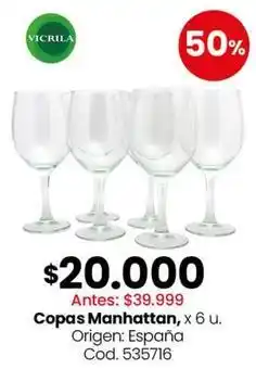 Coto Origen - copas manhattan oferta