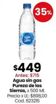 Coto Pureza - agua sin gas oferta