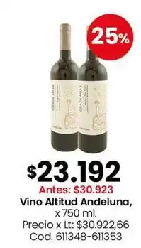Coto Vino altitud andeluna, cod. 611348-611353 oferta