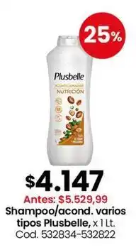 Coto Plusbelle - shampoo/acond. varios tipos oferta