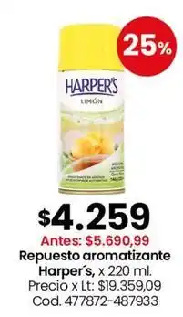 Coto Harper's - repuesto aromatizante oferta