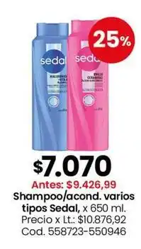 Coto Sedal - shampoo/acond. varios tipos oferta