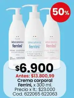 Coto Crema corporal ferrini, x 300 ml. cod. 622065 622063 oferta