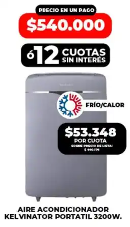 Supermayorista Vital Kelvinator aire acondicionador portatil oferta