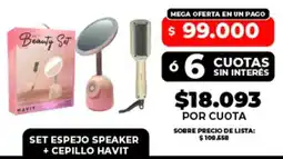 Supermayorista Vital Havit set espejo speaker + cerillo oferta