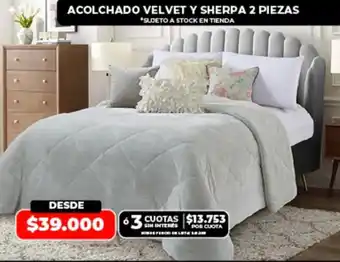Acolchado velvet y sherpa
