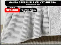 Supermayorista Vital Manta reversible velvet-sherpa oferta