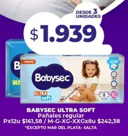 Supermayorista Vital Babysec ultra soft pañales regular oferta