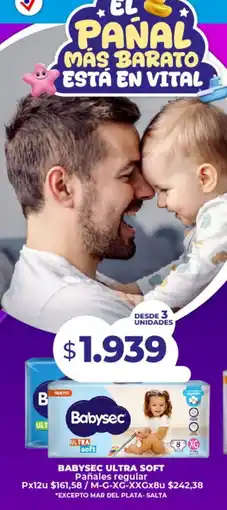 Supermayorista Vital Babysec pañales regular oferta