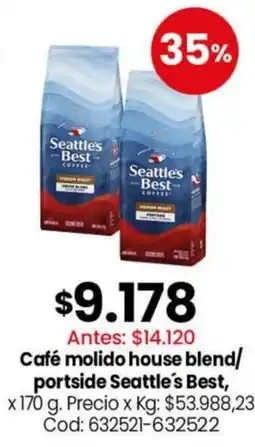 Coto Seattle's Best café molido house blend/portside oferta