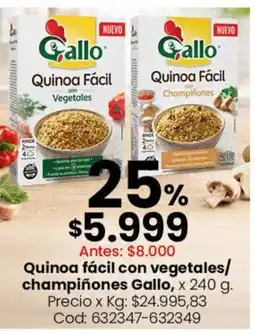 Coto Gallo quinoa fácil con vegetales/ champiñones oferta
