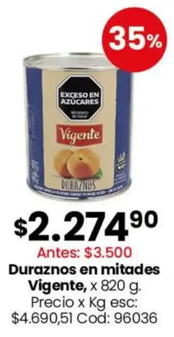 Coto Vigente duraznos en mitades oferta