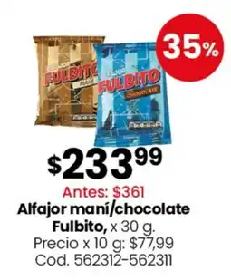 Coto Fulbito alfajor maní/chocolate oferta