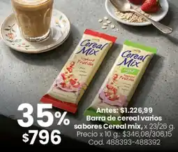 Coto Cereal mix Barra de cereal varios sabores oferta