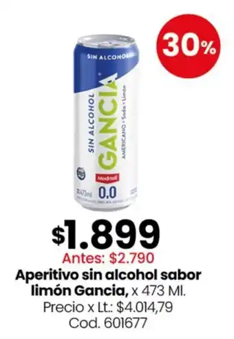 Gancia aperitivo sin alcohol sabor limón