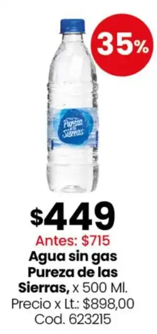Pureza de las Sierras agua sin gas