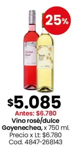 Coto Goyenechea vino rosé/dulce oferta