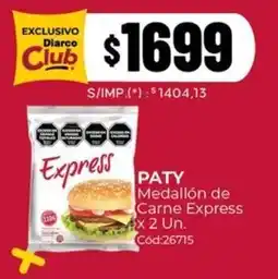 Diarco Paty medallón de carne express oferta