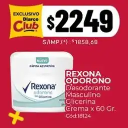 Diarco Rexona odorono desodorante masculino oferta