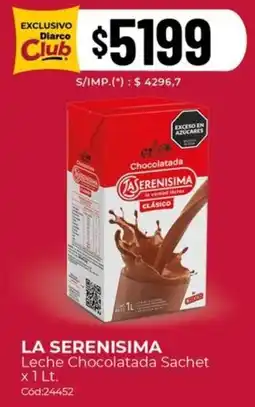 Diarco La serenisima leche chocolatada sachet oferta