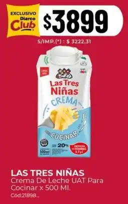 Diarco Las tres niñas crema de leche uat para cocinar oferta