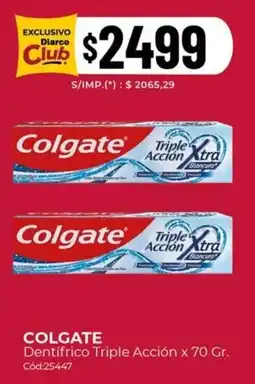 Diarco Colgate dentífrico triple acción oferta