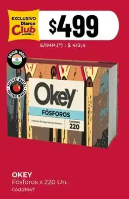 Diarco Okey fósforos oferta