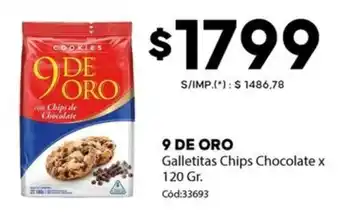 Diarco 9 de oro galletitas chips chocolate oferta