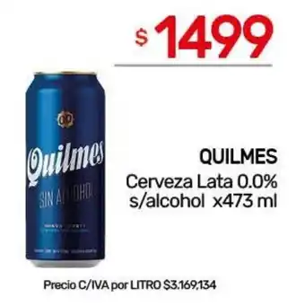 Nini Mayorista Quilmes cerveza lata 0.0% s/alcohol oferta
