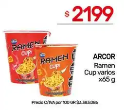 Nini Mayorista Arcor ramen cup varios oferta
