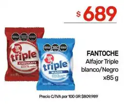 Nini Mayorista Fantoches alfajor triple blanco/negro oferta