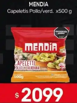 Nini Mayorista Mendia capeletis pollo/verd. oferta