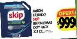 Supermercados Caracol Skip jabón líquido skip bioenzimas doy pack oferta