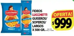 Supermercados Caracol Lucchetti fideos guiseros soperos largos oferta