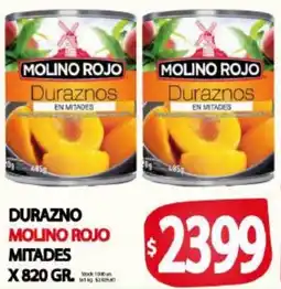 Supermercados Caracol Molino rojo duraznos en mitades oferta