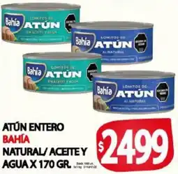 Supermercados Caracol Bahía atún entero natural/aceite y agua oferta