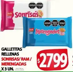 Supermercados Caracol Sonrisas/ ram/ merengadas rogelio galletitas rellenas oferta