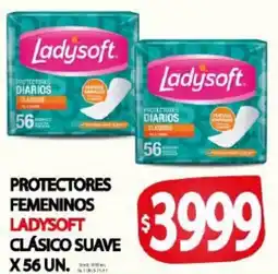 Supermercados Caracol Ladysoft protectores femeninos clásico suave oferta