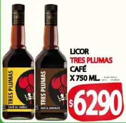 Supermercados Caracol Tres plumas licor café oferta