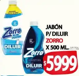 Supermercados Caracol Zorro jabón p/ diluir oferta