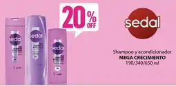 Nini Mayorista Sedal shampoo y acondicionador mega crecimiento oferta
