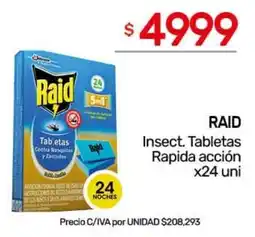 Nini Mayorista Raid insect. tabletas rapida accion oferta
