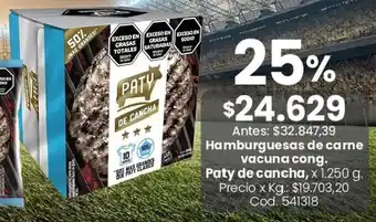 Coto Paty hamburguesas de carne vacuna cong. oferta