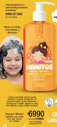 Millanel Cosmética Manitos shampoo cabellos con rulos oferta