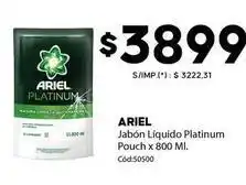 Diarco Ariel - jabón líquido platinum pouch x 800 ml. cód:50500 oferta