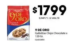 Diarco 9 de oro - galletitas chips chocolate x 120 gr oferta