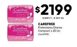 Diarco Carefree - protectores diarios compact x 20 un. cod 59930 oferta