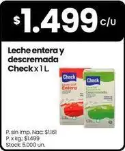 Changomas Leche entera y descremada oferta
