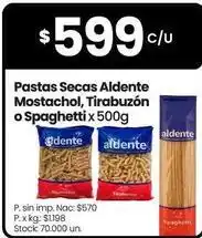 Changomas Pastas secas mostachol, tirabuzón o spaghetti oferta