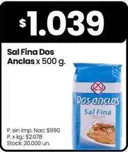 Changomas Dos anclas sal fina oferta